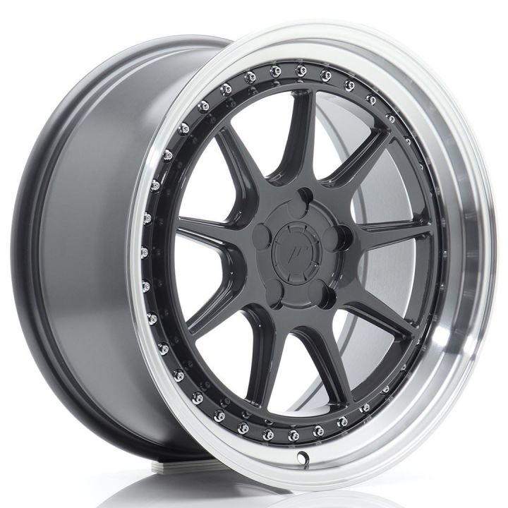 Japan Racing Wheels<br>JR47 Hyper GrayMachined (18x8.5)
