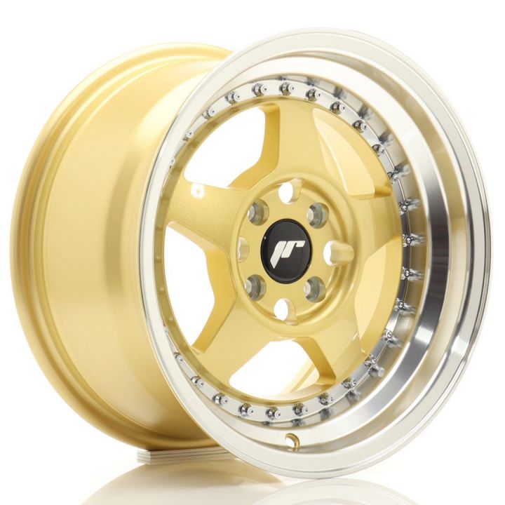 Japan Racing Wheels<br>JR6 Gold Machined (15x7)