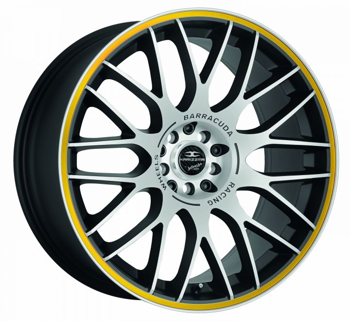 Barracuda<br>Karizzma - Matt Black Polished Color Trim Gelb (19x9.5)