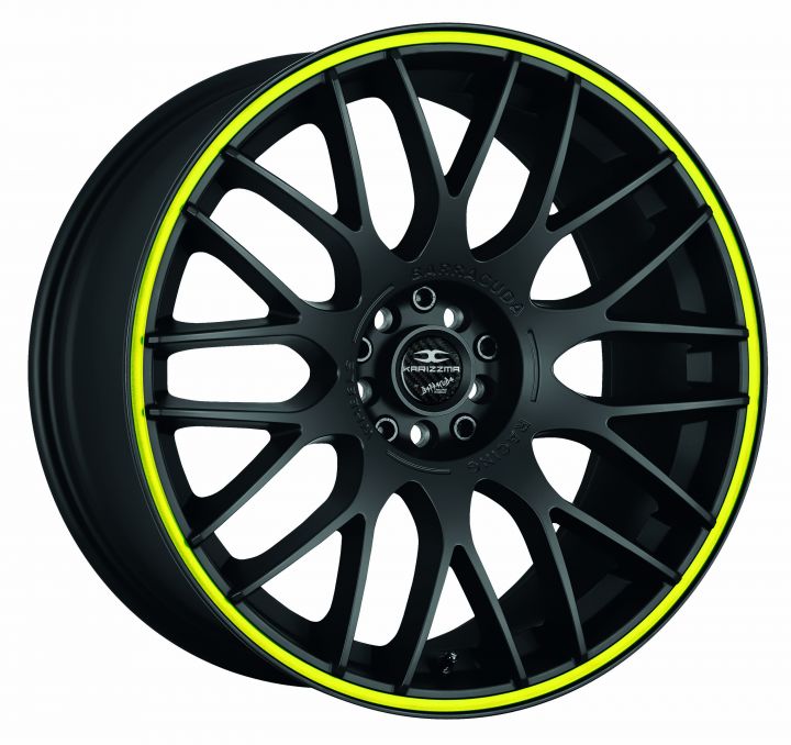 Barracuda<br>Karizzma - Matt Black Puresports Color Trim Gelb (18x9)