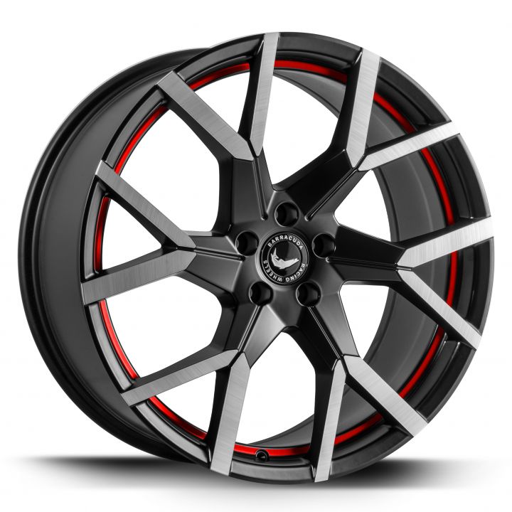 Barracuda<br>Tzunamee Evo - Dark Gunmetal Brushed Trimline Red (20x9)