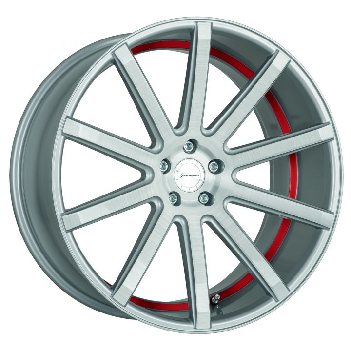 Corspeed<br>DeVille - Silver Brushed Trimline Rot (22x10.5)