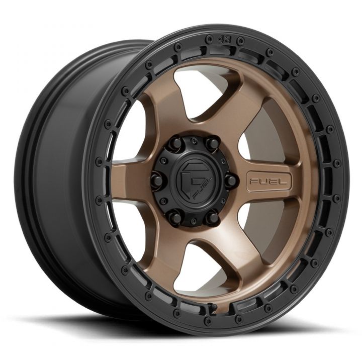Fuel Wheels<br>Block Matte Bronze Black Lip (17x9)