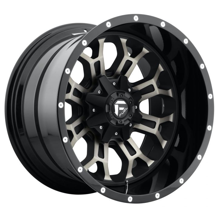 Fuel Wheels<br>Crush Gloss Black Dark Machined (20x10)