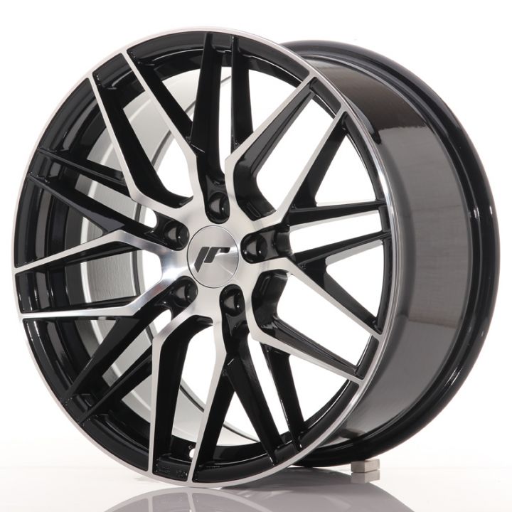 Japan Racing Wheels<br>JR28 Glossy Black Machined (18x8.5)
