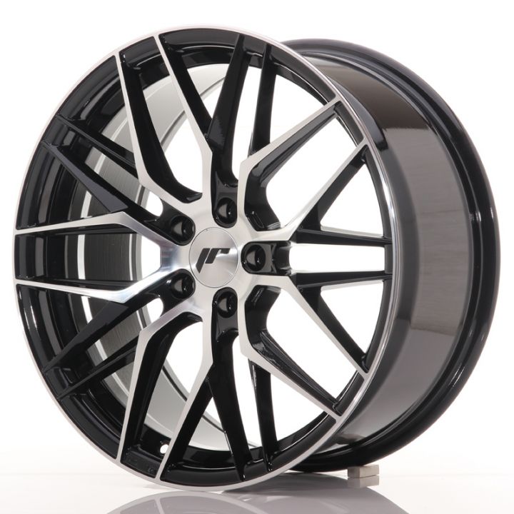 Japan Racing Wheels<br>JR28 Glossy Black Machined (19x8.5)