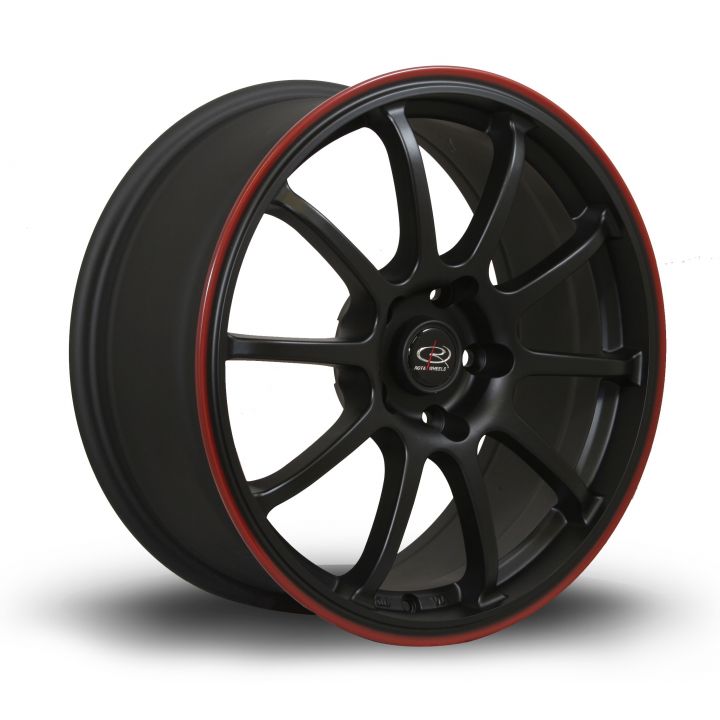 Rota Wheels<br>G-Force Flat Black Red Lip (17″)