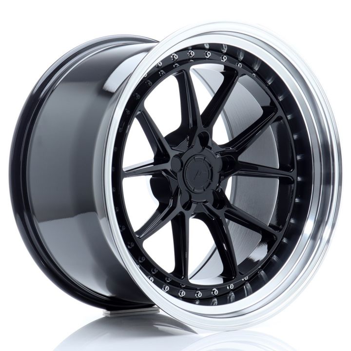 Japan Racing Wheels<br>JR39 Glossy Black Machined (19x11)