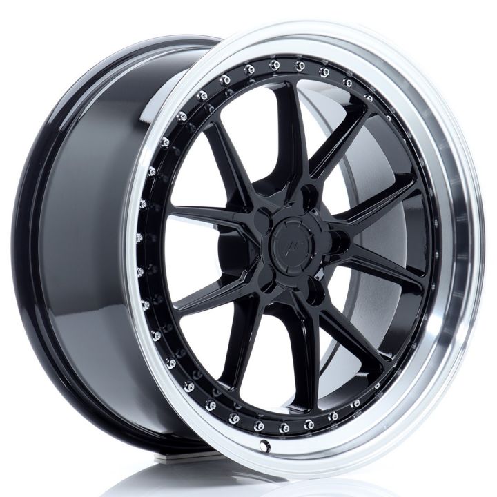 Japan Racing Wheels<br>JR39 Glossy Black Machined (19x8.5)