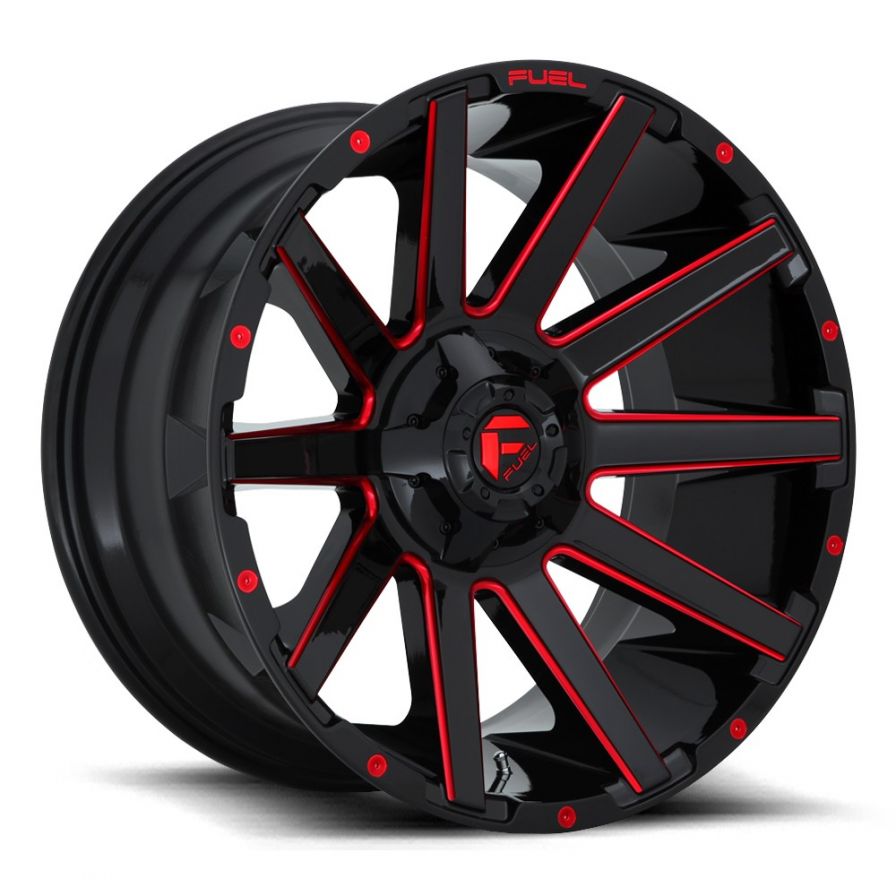 Fuel Wheels<br>Contra Matte Black Milled Red (20x10)