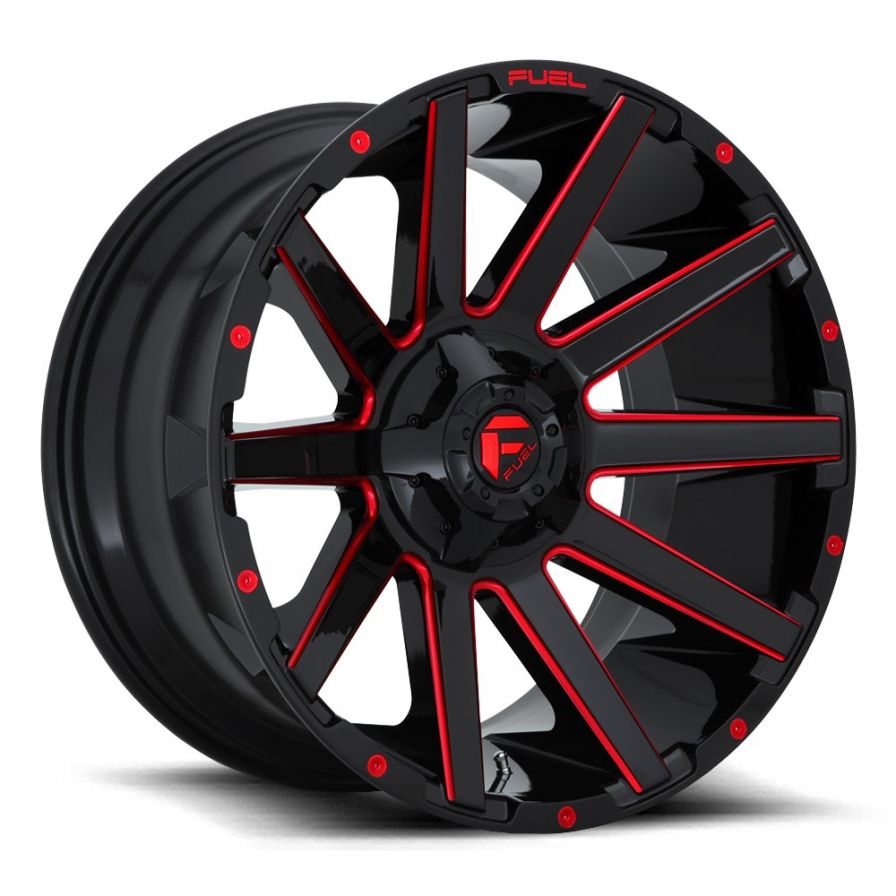 Fuel Wheels<br>Contra Matte Black Milled Red (24x12)