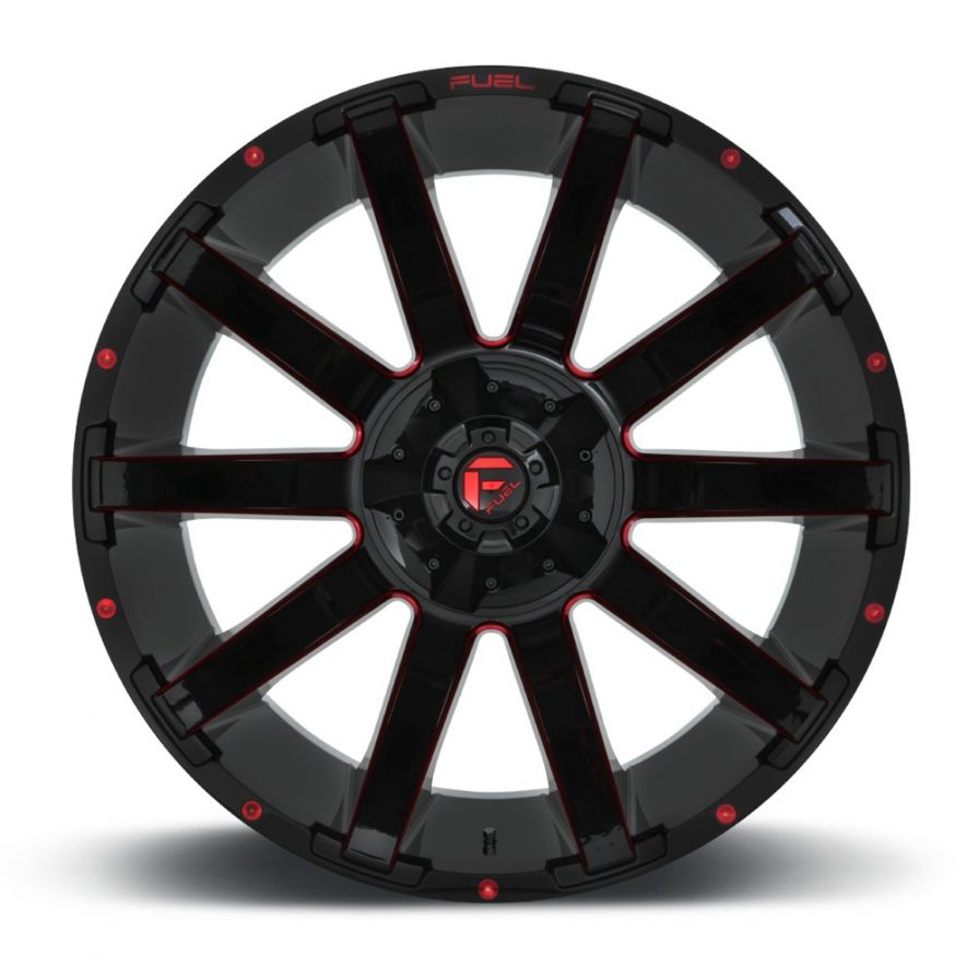 Fuel Wheels<br>Contra Matte Black Milled Red (24x12)