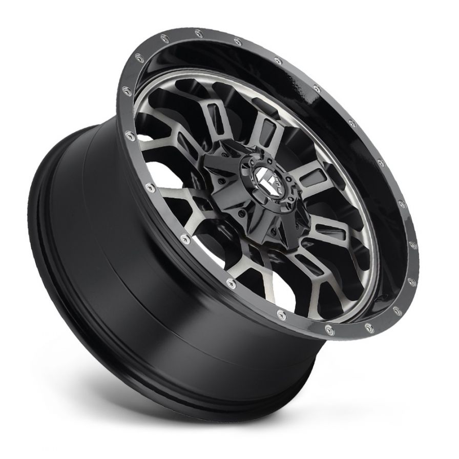 Fuel Wheels<br>Crush Gloss Black Dark Machined (18x9)