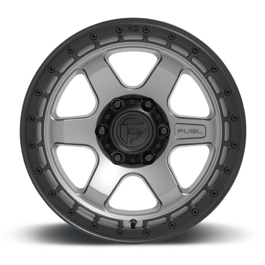 Fuel Wheels<br>Block Matte Gunmetal Black Lip (17x9)