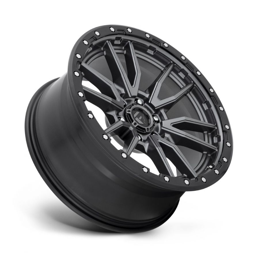 Fuel Wheels<br>Rebel Matte Gunmetal Black Lip (22x10)