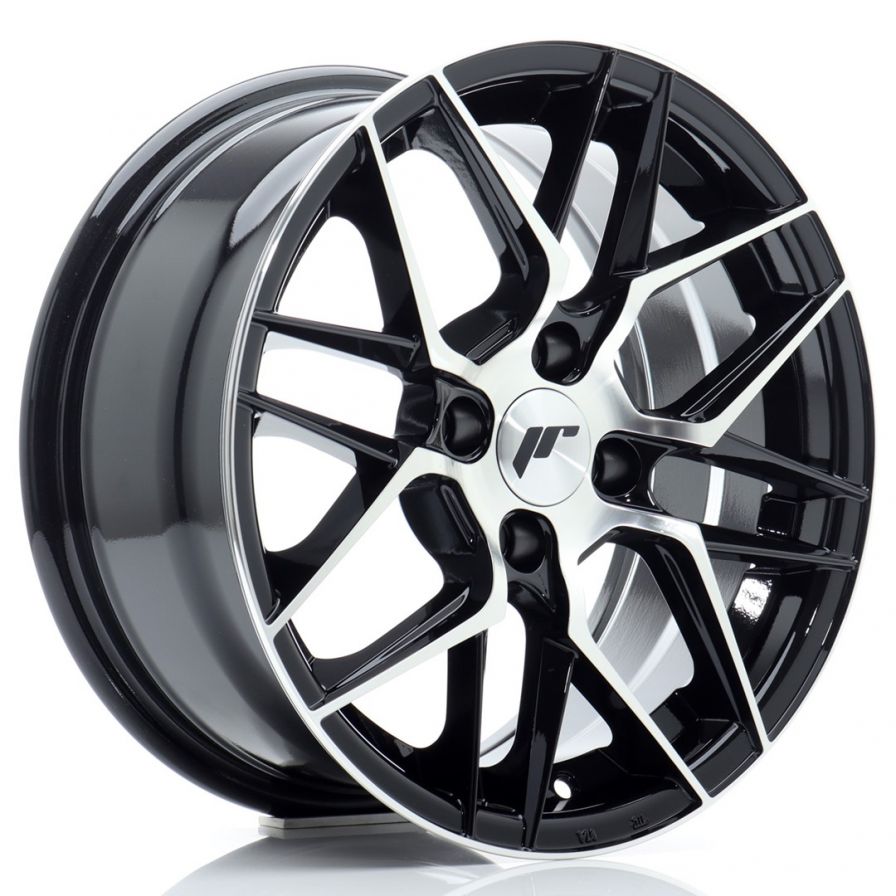 Japan Racing Wheels<br>JR28 Glossy Black Machined (15x7)