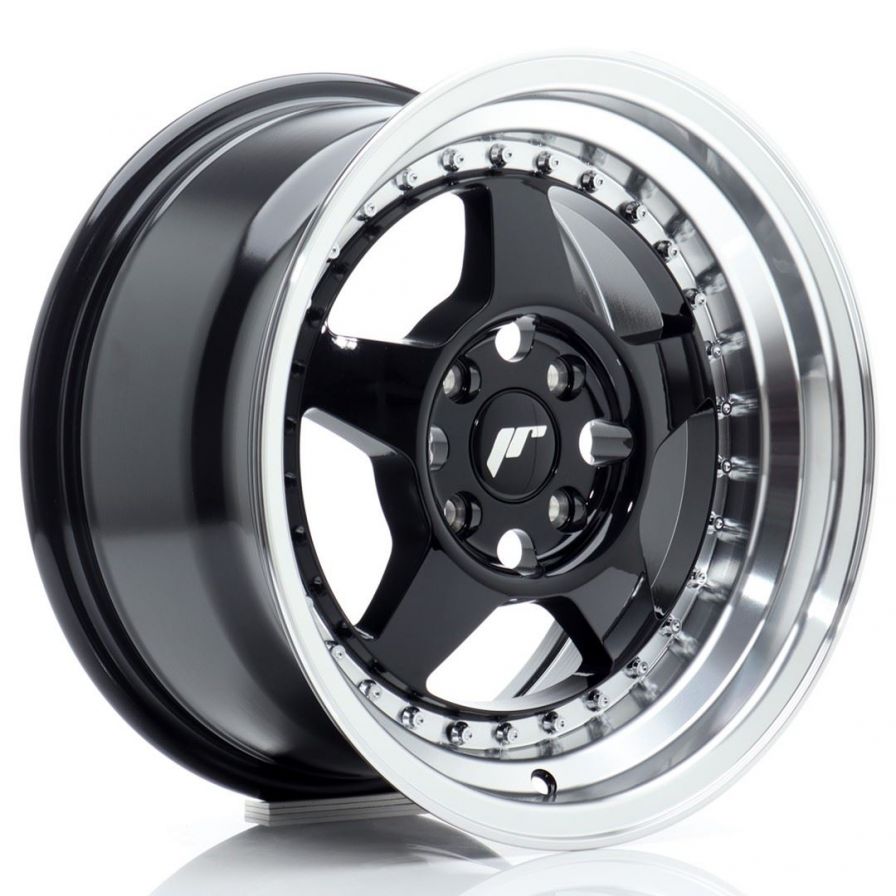 Japan Racing Wheels<br>JR6 Gloss Black Machined (15x8)