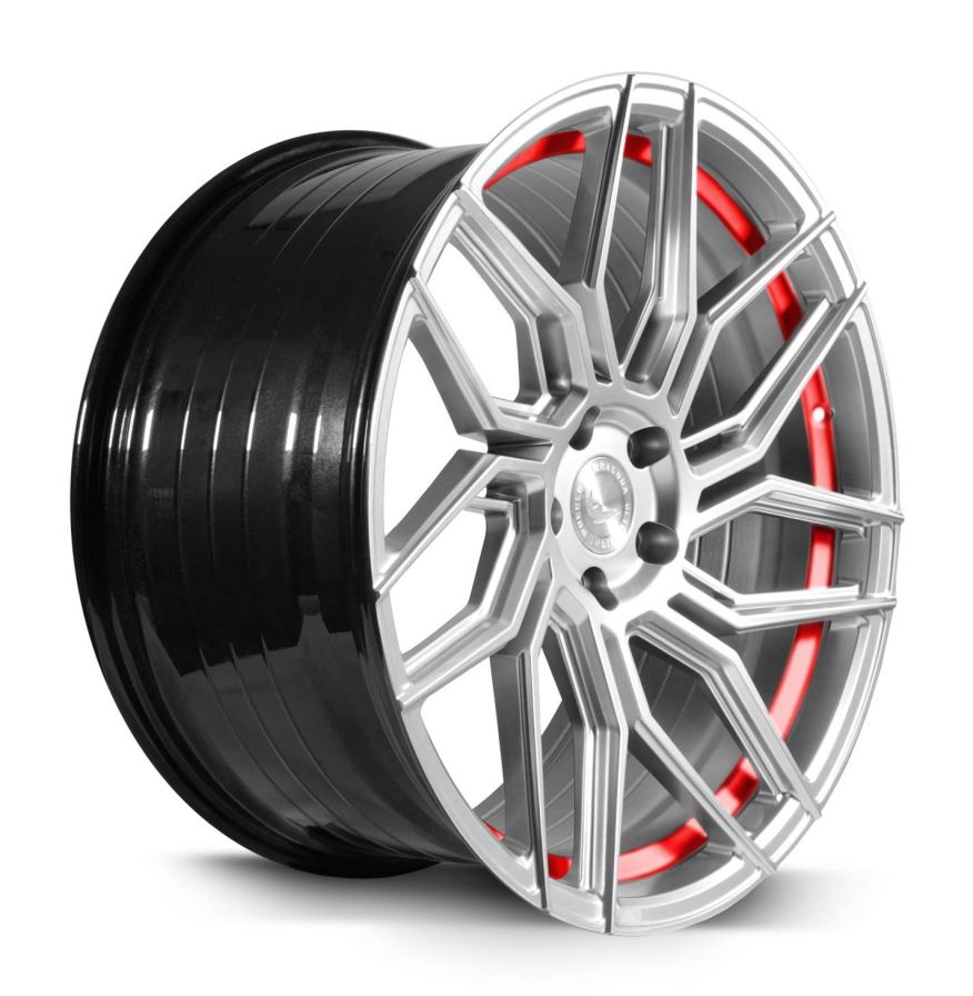 Barracuda<br>Dragoon - Higloss Silver Trimline Red (20x10)
