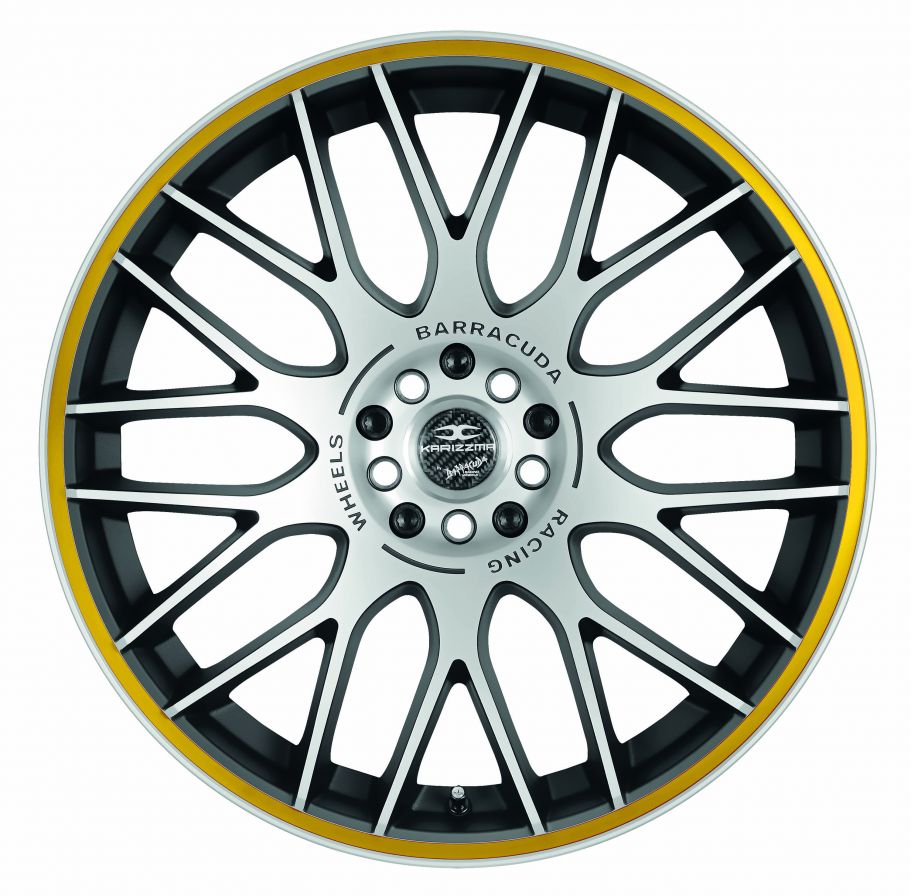 Barracuda<br>Karizzma - Matt Black Polished Color Trim Gelb (18x8)