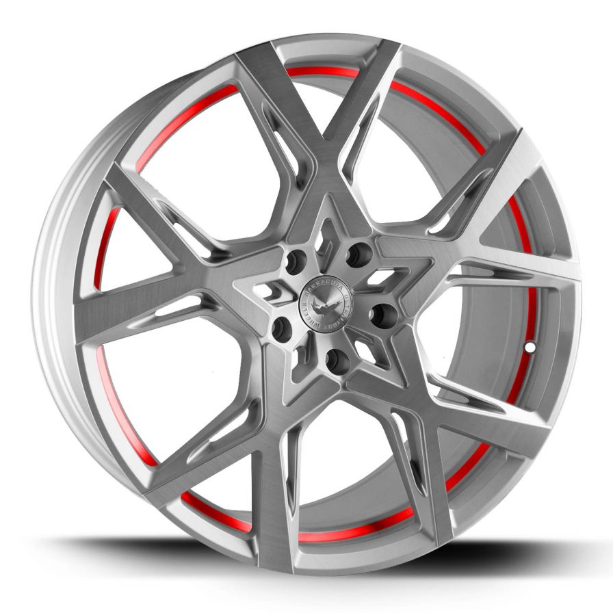 Barracuda<br>Project X - Silver Brushed Trimline Red (22x10)