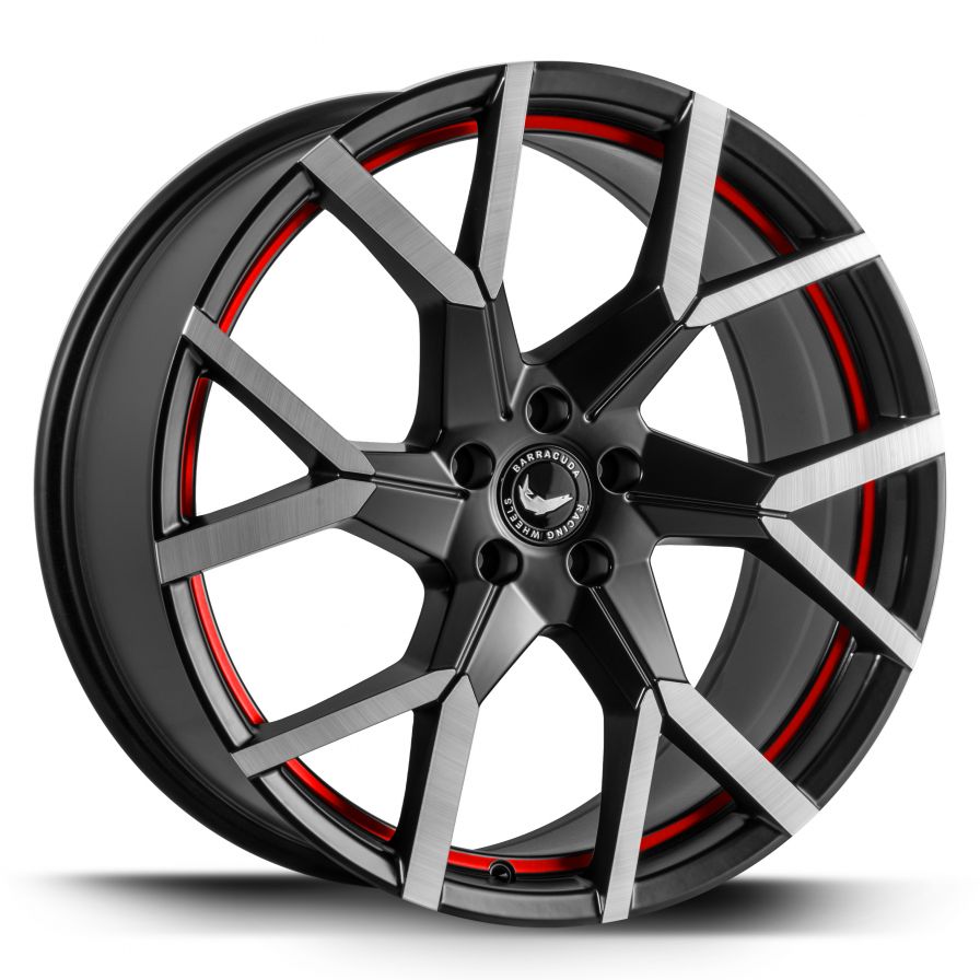 Barracuda<br>Tzunamee Evo - Dark Gunmetal Brushed Trimline Red (18x8)