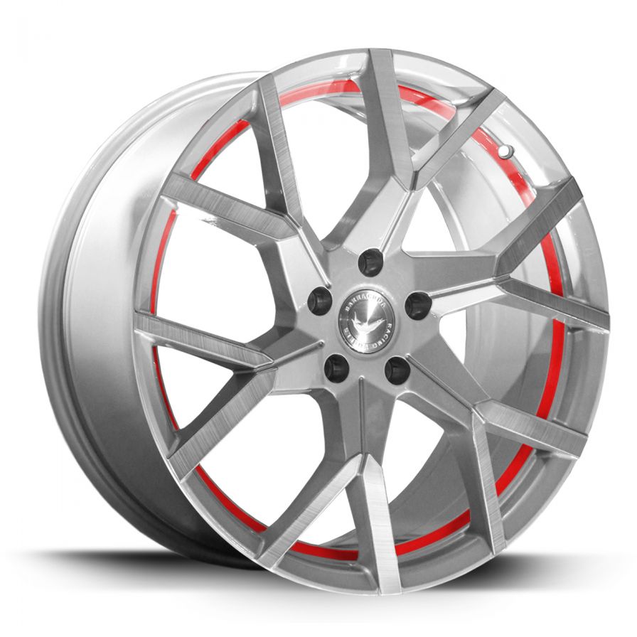 Barracuda<br>Tzunamee Evo - Silver Brushed Trimline Red (19x8.5)