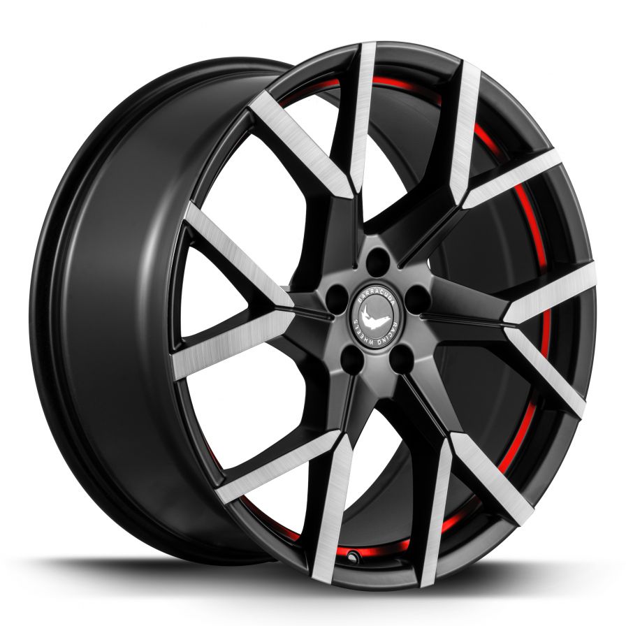 Barracuda<br>Tzunamee Evo - Dark Gunmetal Brushed Trimline Red (18x8)