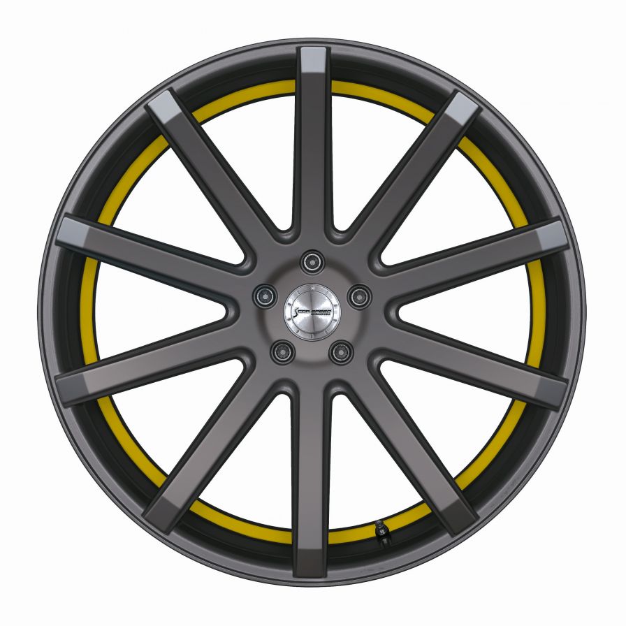 Corspeed<br>DeVille - Gunmetal Trimline Gelb (19x8.5)