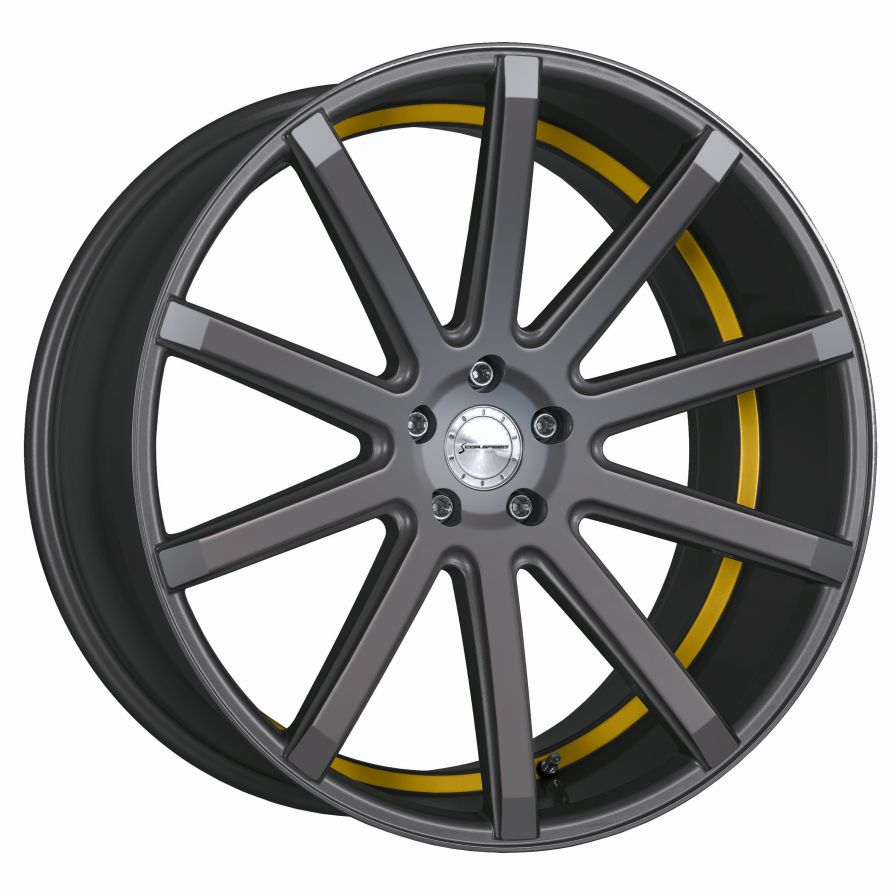 Corspeed<br>DeVille - Gunmetal Trimline Gelb (19x8.5)