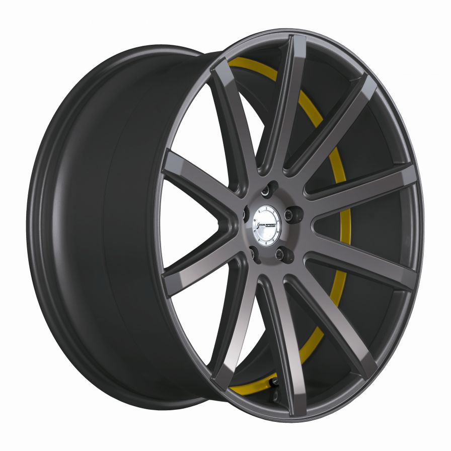Corspeed<br>DeVille - Gunmetal Trimline Gelb (19x9.5)