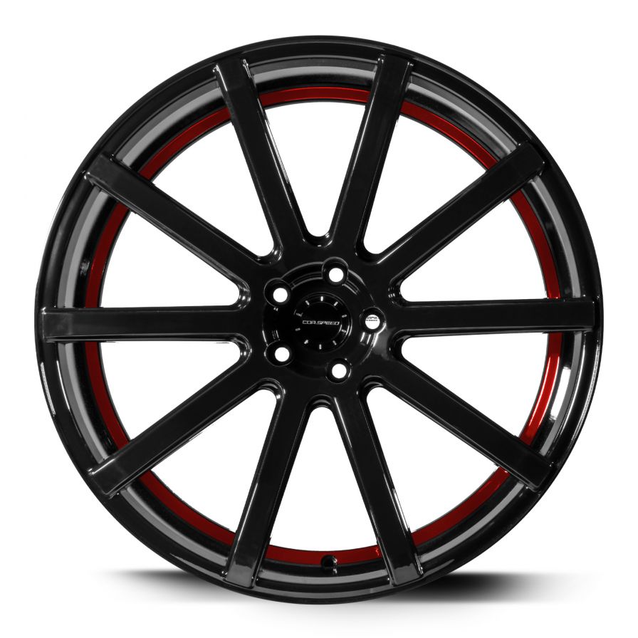 Corspeed<br>DeVille - Higloss Black Trimline Rot (22x9.5)
