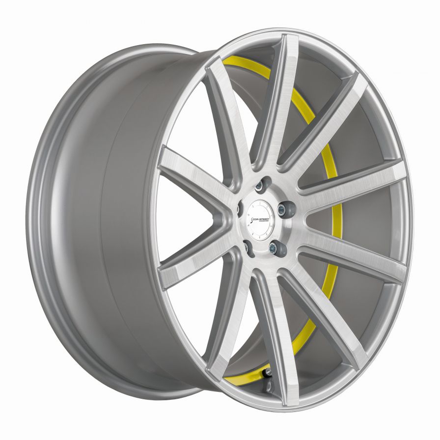 Corspeed<br>DeVille - Silver Brushed Trimline Gelb (21x10.5)