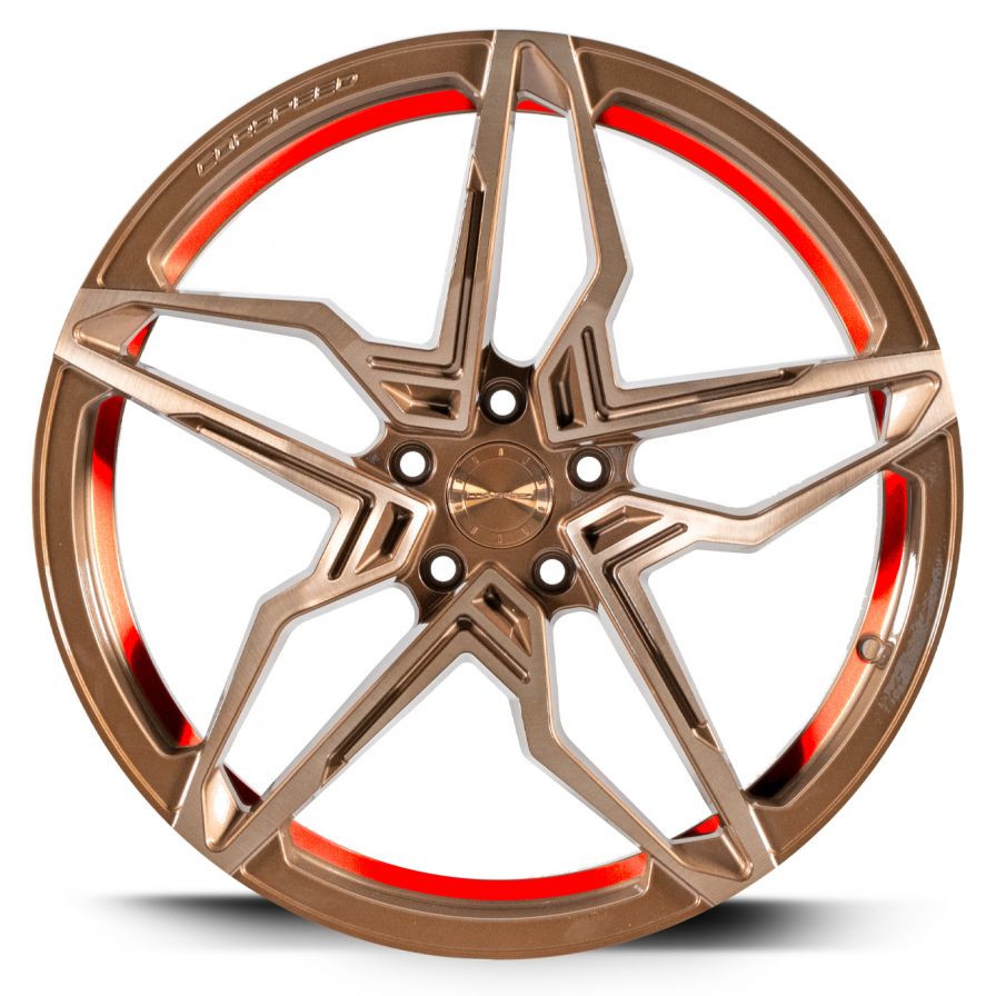 Corspeed<br>Kharma - Higloss Bronze Brushed Trimline Red (19x8.5)