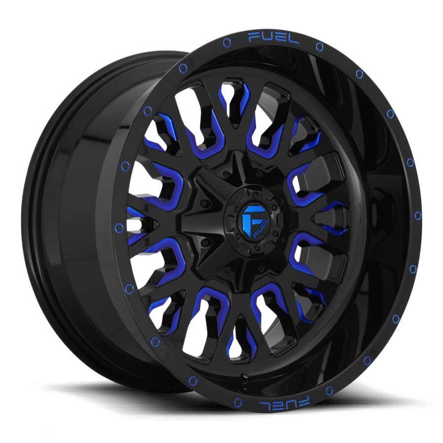 Fuel Wheels<br>Stroke Black Milled Blue Coat (18x9)