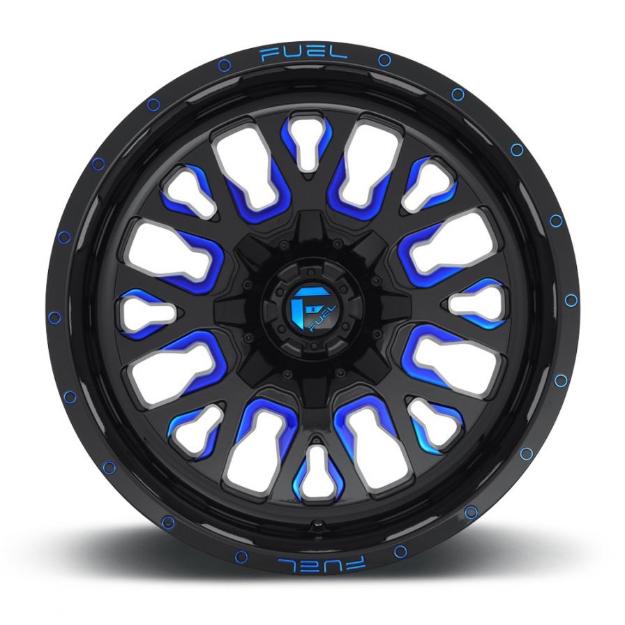 Fuel Wheels<br>Stroke Black Milled Blue Coat (18x9)