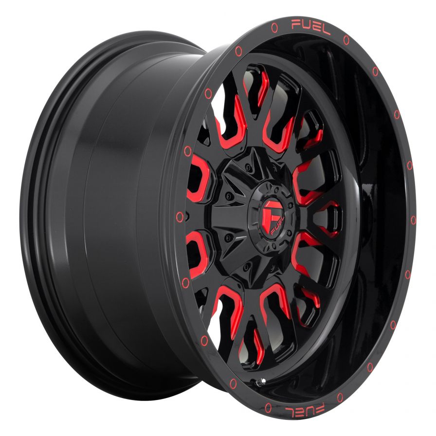 Fuel Wheels<br>Stroke Black Milled Red Coat (22x10)