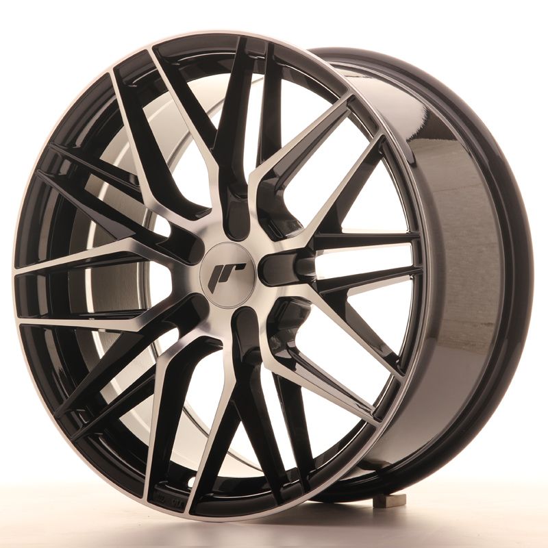 Japan Racing Wheels<br>JR28 Glossy Black Machined (18x8.5)