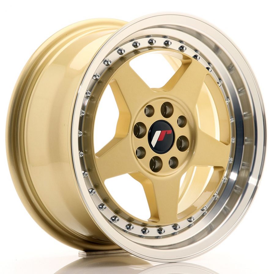 Japan Racing Wheels<br>JR6 Gold Machined (15″)