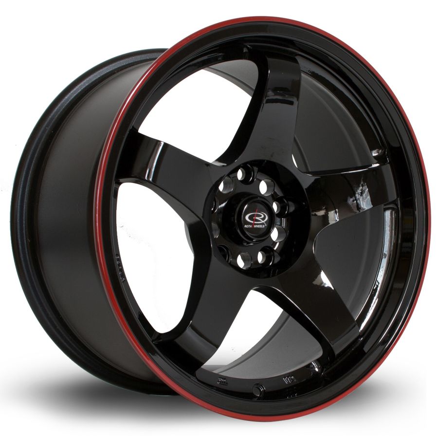 Rota Wheels<br>GTR Black Red Lip (17x9.5)