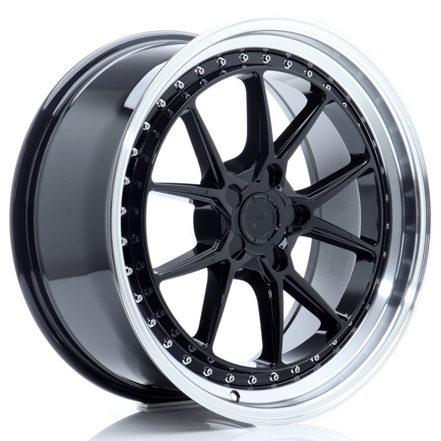 Japan Racing Wheels<br>JR39 Glossy Black Machined (19x8.5)